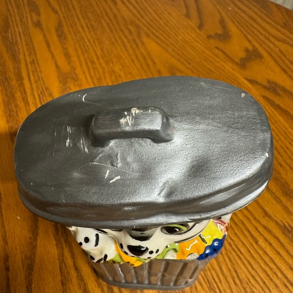 Vintage Ceramaster Kitty Cat in Trash Can Ceramic Coin Piggy Bank 7.5" - Picture 3 of 8